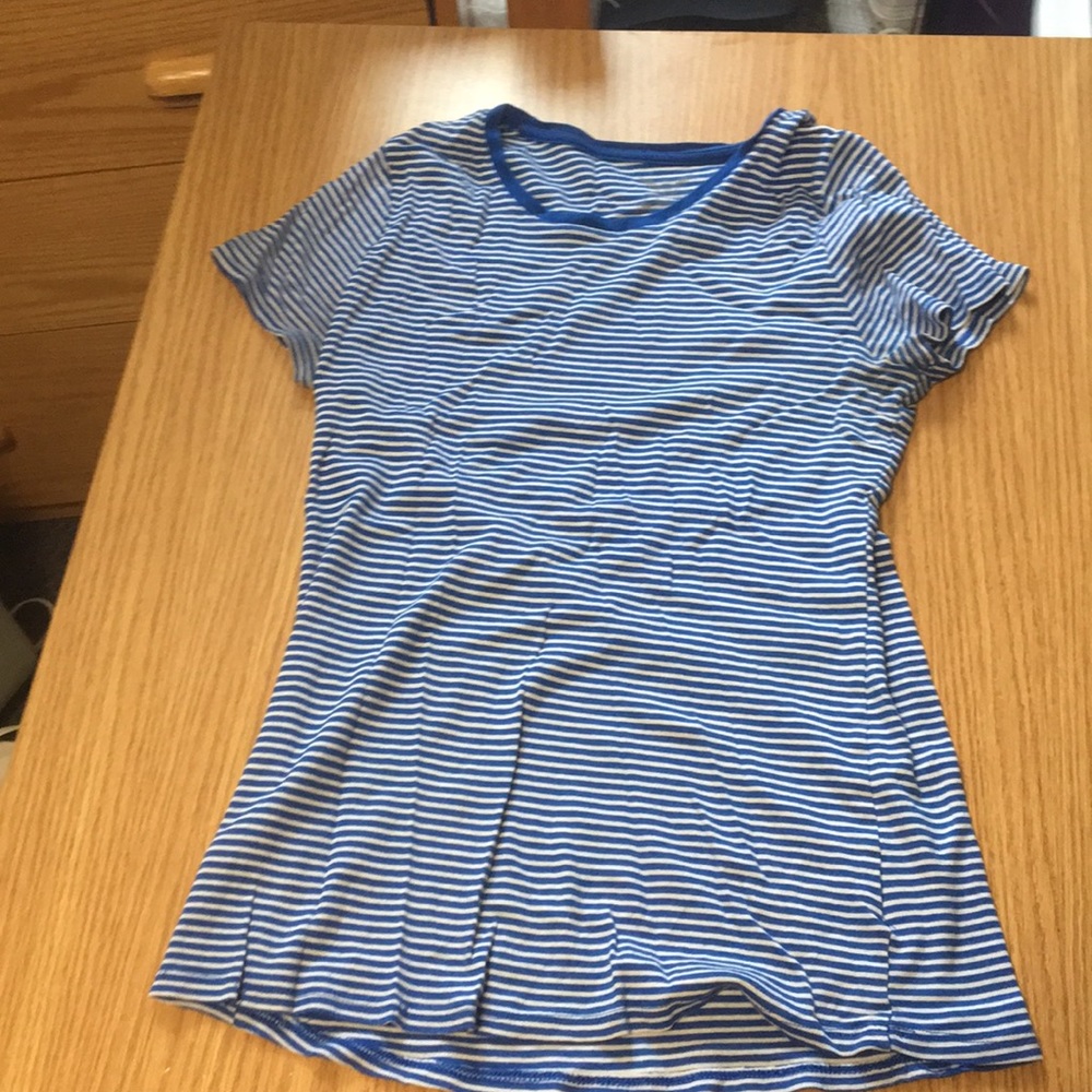 Whit and blue striped T-shirt: brand “Old Navy”